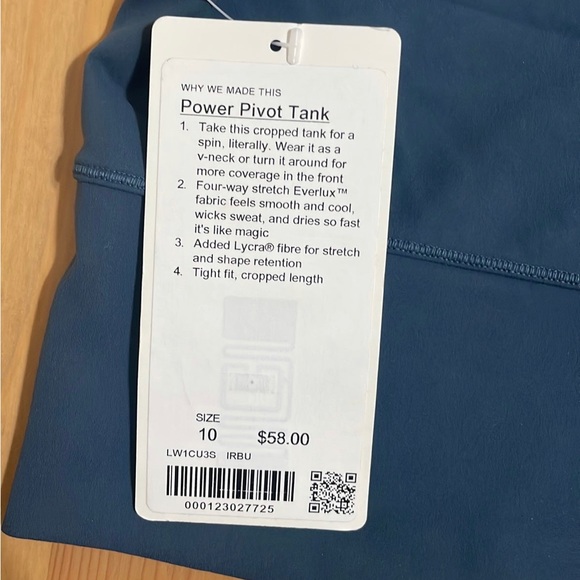 Lululemon Power Pivot Everlux Material size 10 NWT - Picture 3 of 3